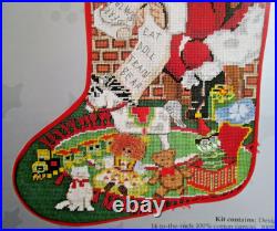 Candamar Designs Santa and Toys Needlepoint Stocking Kit Candamar Designs Santa and Toys Needlepoint Stocking Kit
