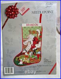 Candamar Designs Santa and Toys Needlepoint Stocking Kit Candamar Designs Santa and Toys Needlepoint Stocking Kit