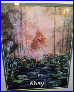Candamar The Wishing Pool Fairy Embellish Finished Cross Stitch ArtFramed 20x24 Candamar The Wishing Pool Fairy Embellish Finished Cross Stitch ArtFramed 20x24
