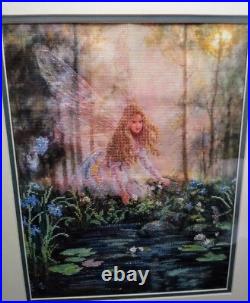 Candamar The Wishing Pool Fairy Embellish Finished Cross Stitch ArtFramed 20x24 Candamar The Wishing Pool Fairy Embellish Finished Cross Stitch ArtFramed 20x24