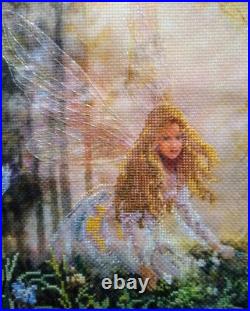 Candamar The Wishing Pool Fairy Embellish Finished Cross Stitch ArtFramed 20x24 Candamar The Wishing Pool Fairy Embellish Finished Cross Stitch ArtFramed 20x24