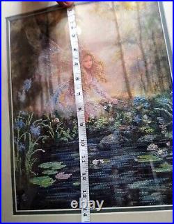 Candamar The Wishing Pool Fairy Embellish Finished Cross Stitch ArtFramed 20x24 Candamar The Wishing Pool Fairy Embellish Finished Cross Stitch ArtFramed 20x24