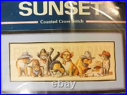 Cats in Cowboy Hats Sunset Counted Cross Stitch Kit #13642 James-Younger Gang