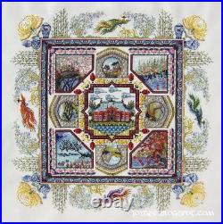 Chatelaine Cross Stitch Kit Chinese Garden Mandala Eterna Silk Specialty Threads