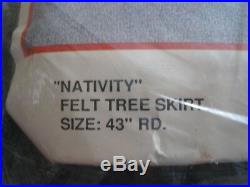 Christmas BUCILLA Felt Applique TREE SKIRT Craft Kit, NATIVITY, 82623, Green Felt