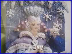 Christmas BUCILLA STOCKING FELT Applique Holiday KIT, SNOW QUEEN, 86109, Rare, MIP