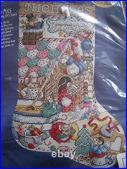 Christmas Bucilla Counted Cross Stocking Kit, GINGERBREAD MICE, Orton, 18, #83999