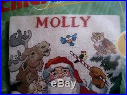 Christmas Bucilla Crewel Stitchery Stocking KIT, SANTA'S SING ALONG, 84301, Gillum