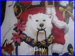 Christmas Bucilla Crewel Stitchery Stocking KIT, WILDLIFE SANTA, 8091, Himsworth, 18