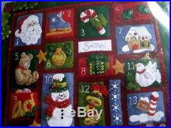 Christmas Bucilla Felt Applique Holiday ADVENT Calendar Kit, HOLLY DAYS, 85265, NIP