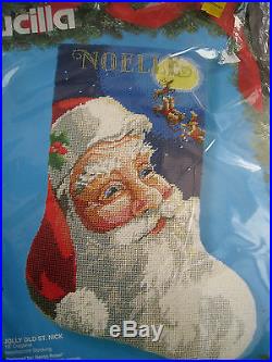Christmas Bucilla Holiday Stocking Kit, JOLLY OLD ST. NICK, Rossi, #60723, Size 18