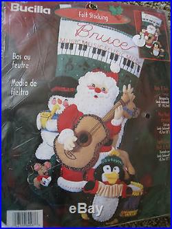 Christmas Bucilla STOCKING FELT Applique Holiday Kit, ROCK & ROLL SANTA, 84587,18
