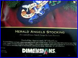 Christmas Counted Cross Dimensions GOLD Stocking KIT, HERALD ANGELS, 8531,16, USA