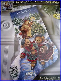 Christmas Dimensions GOLD Counted Cross Stocking Craft KIT, VICTORIAN BEARS, 8753