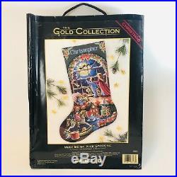 Christmas Dimensions GOLD Counted Cross Stocking Kit MUST BE ST NICK Open