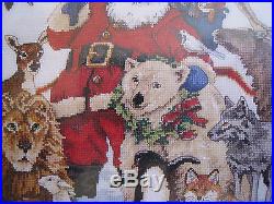 Christmas Dimensions GOLD Counted Tree Skirt KIT, SANTA'S WILDLIFE, Race, 45, #8565