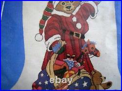 Christmas Dimensions Holiday Crewel Stitchery Stocking KIT, SANTA BEAR, 8058, NIP