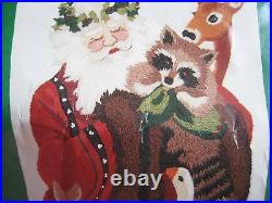 Christmas Dimensions Holiday Crewel Stitchery Stocking KIT, WOODLAND SANTA, 8069
