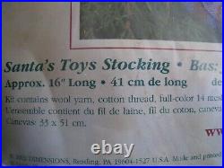 Christmas Dimensions Needlepoint Holiday Stocking Kit, SANTA'S TOYS, 9129, Size 16