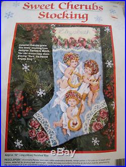 Christmas Dimensions Needlepoint Stocking Kit, SWEET CHERUBS, Angels, Mock, 9089,16