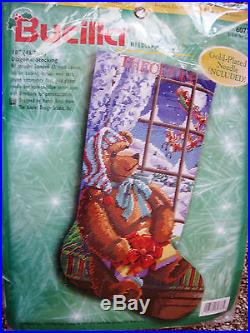 Christmas Holiday Bucilla Needlepoint Stocking Kit, A GIFT FOR SANTA, Rossi, 60776