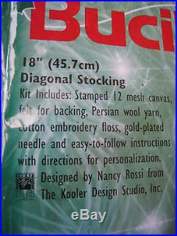 Christmas Holiday Bucilla Needlepoint Stocking Kit, A GIFT FOR SANTA, Rossi, 60776