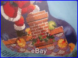 Christmas Holiday Bucilla Needlepoint Stocking Kit, SANTA ON THE ROOFTOP, 60732,18