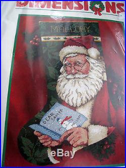 Christmas Holiday Dimensions Needlepoint Stocking Craft Kit, DEAR SANTA, 9107,16