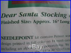 Christmas Holiday Dimensions Needlepoint Stocking Craft Kit, DEAR SANTA, 9107,16
