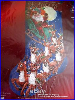 Christmas Janlynn Holiday Needlepoint Stocking Kit, UP UP AND AWAY, 18,023-0213
