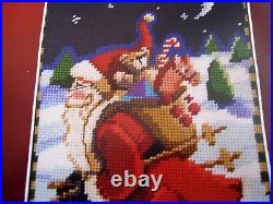 Christmas Janlynn Needlepoint Stocking Kit, SKIING SANTA, Rossi, 023-0411, 18