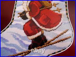 Christmas Janlynn Needlepoint Stocking Kit, SKIING SANTA, Rossi, 023-0411, 18