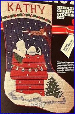 Christmas, MALINA, DREAMS, 19PEANUTS Stocking KIT 8500/001 RARE Needlepoint SNOOPY