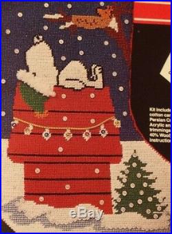 Christmas, MALINA, DREAMS, 19PEANUTS Stocking KIT 8500/001 RARE Needlepoint SNOOPY
