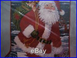 Christmas Needle Treasures Needlepoint Stocking Kit, DOWN THE CHIMNEY, 06885, Santa