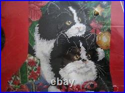 Christmas Needle Treasures Needlepoint Stocking Kit, PRETTY PURRFECT, Cat, 6899,16