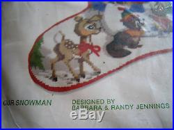 Christmas Sunset Needlepoint Holiday Stocking Kit, OUR SNOWMAN, Jennings, #6022,18