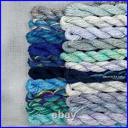 Counted Canvas needlepoint Kit Needle Delights Ocean Blues Kathy Rees Aqua Grey Counted Canvas needlepoint Kit Needle Delights Ocean Blues Kathy Rees Aqua Grey