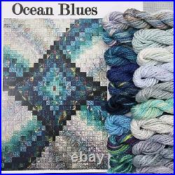 Counted Canvas needlepoint Kit Needle Delights Ocean Blues Kathy Rees Aqua Grey Counted Canvas needlepoint Kit Needle Delights Ocean Blues Kathy Rees Aqua Grey