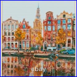 Counted Cross Stitch Kit Autumn in the city DIY