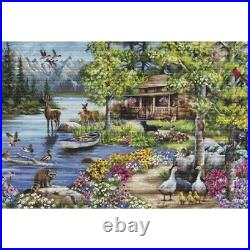 Counted Cross Stitch Kit Chalet near the lake Luca-S DIY Unprinted canvas