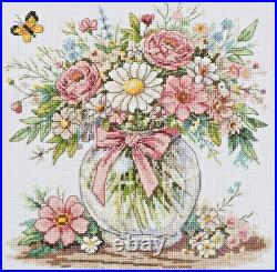 Counted Cross Stitch Kit Floral Still Life 21x22cm DIY Needlework Craft Set