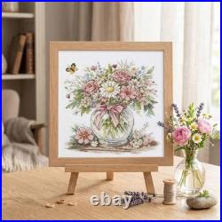 Counted Cross Stitch Kit Floral Still Life 21x22cm DIY Needlework Craft Set