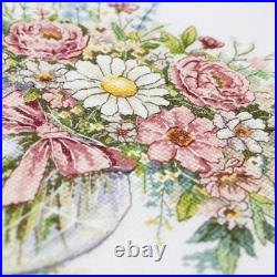 Counted Cross Stitch Kit Floral Still Life 21x22cm DIY Needlework Craft Set