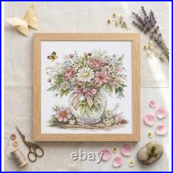 Counted Cross Stitch Kit Floral Still Life 21x22cm DIY Needlework Craft Set