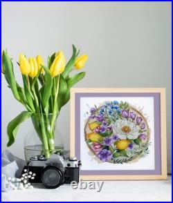 Counted Cross Stitch Kit Floral myt Holiday Craft Gift Idea