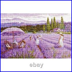 Counted Cross Stitch Kit Lavender field DIY Luca-S Unprinted canvas