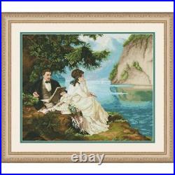 Counted Cross Stitch Kit On the lake DIY Unprinted canvas