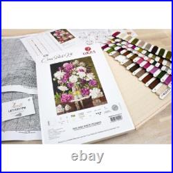 Counted Cross Stitch Kit Red and white peonies Flowers Luca-S DIY