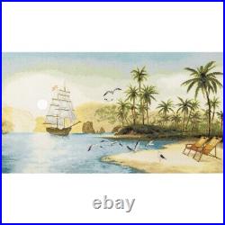Counted Cross Stitch Kit Rest by the sea DIY Unprinted canvas